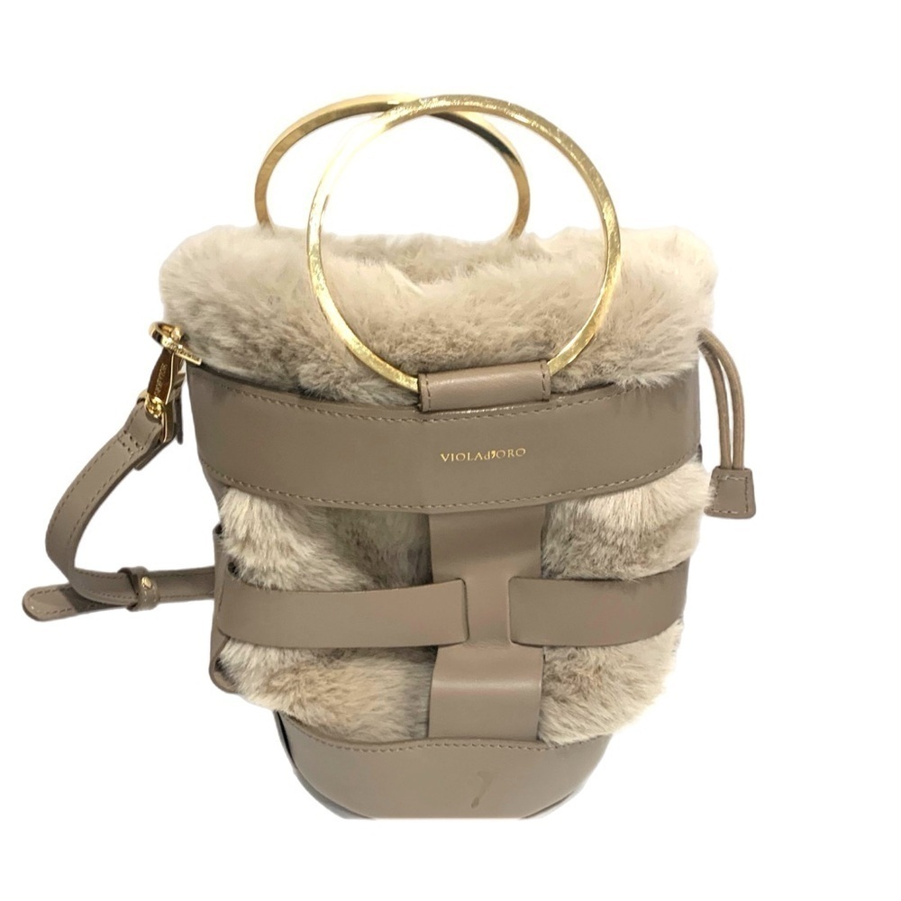 Viola d’oro beige fur bag - Picture 3 of 7